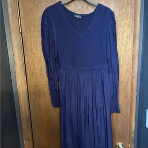 Navy Blue Tiered Maxi Dress